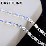 925 Sterling Silver 2MM 16-30 in Chain Necklace Lady Charms Gift