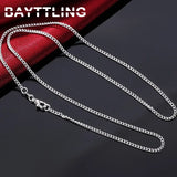 925 Sterling Silver 2mm Link Chain Necklace For Men Women