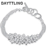 925 Silver 6-Wire Bead Bracelet, 8-Inch, Party Jewelry