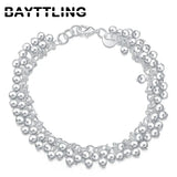 925 Silver Bead Chain Bracelet 8 inch Women Jewelry