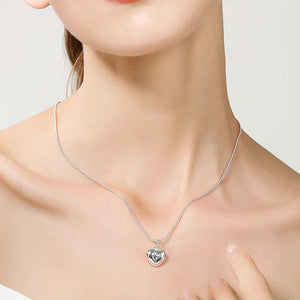 925 Sterling Silver Heart Pendant Necklace 18 Inch Snake Chain