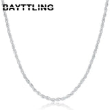 925 Sterling Silver 2MM Twisted Rope Chain Necklace - Wedding Jewelry Gift