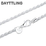 925 Sterling Silver 3MM Rope Chain Necklace 16-24 Inch Wedding Gift