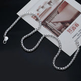 925 Silver 5MM 20/24 Inch Box Chain Necklace Wedding Gift