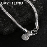 S925 Sterling Silver 3MM Snake Chain Necklace 16-24 Inch
