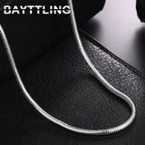 S925 Sterling Silver 3MM Snake Chain Necklace 16-24 Inch