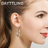 S925 Sterling Silver Round Hoop Earrings Gift Jewelry