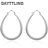 S925 Sterling Silver Round Hoop Earrings Gift Jewelry
