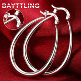 S925 Sterling Silver Round Hoop Earrings Gift Jewelry