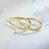 S925 Sterling Silver 44MM Gold/Rose Round Hoop Earrings For Women