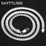 S925 Sterling Silver Gold/Silver 8/18/20/24 Inch Side Chain Necklace