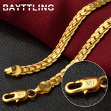 S925 Sterling Silver Gold/Silver 8/18/20/24 Inch Side Chain Necklace
