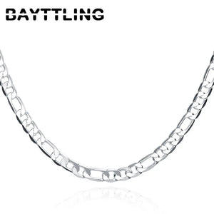 Silver 6MM 20 Inch Sideways Chain Necklace