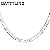 Silver 6MM 20 Inch Sideways Chain Necklace