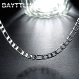 Silver 6MM 20 Inch Sideways Chain Necklace