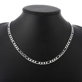 Silver 6MM 20 Inch Sideways Chain Necklace