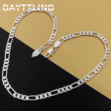 Silver 6MM 20 Inch Sideways Chain Necklace