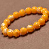 Natural Golden Belt Conch Shell Bracelet Stretch 6mm 8mm