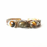 Indian Rose Copper Inlay Stone Beads Cuff Bangles