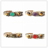 Indian Rose Copper Inlay Stone Beads Cuff Bangles