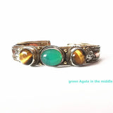 Indian Rose Copper Inlay Stone Beads Cuff Bangles