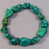 Tibet Natural Enhanced Turquoise Nugget Beads Bracelet Stretch