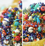 Summer Beach Bangle Lampwork Shell Stone Button Bracelet