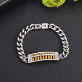 BC Women Men Silver Stainless Steel Chain Bracelet Abacus Bangle