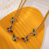 Colorful Crystal Butterfly Choker Necklace for Women Girl Neck Chain