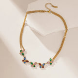 Colorful Crystal Butterfly Choker Necklace for Women Girl Neck Chain