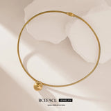 316L Stainless Steel Bead Ball Chokers Necklace For Women Girl