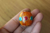 BD210 Nepal Beads 28mm*24mm Mantras Shell Beads 2 PCS