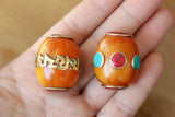 BD210 Nepal Beads 28mm*24mm Mantras Shell Beads 2 PCS