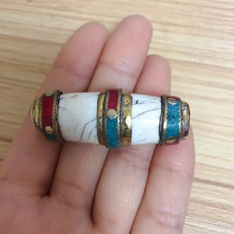 Tibetan Brass Conch Shell Bead for Jewelry Making Nepal Charm 1 Piece