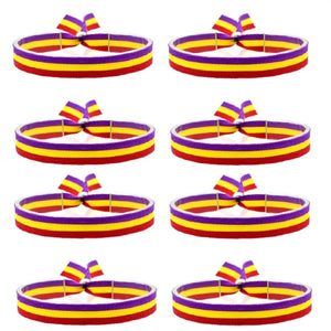 BDM-Spanish Flag Bracelet, Adjustable Fabric Thread