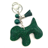 Shiny Dog Keychain with Pearls for Stylish Women