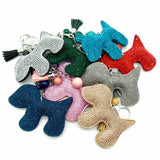 Shiny Dog Keychain with Pearls for Stylish Women