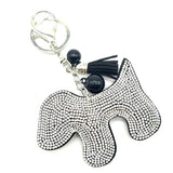 Shiny Dog Keychain with Pearls for Stylish Women