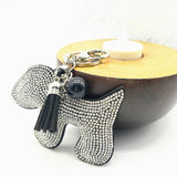 Shiny Dog Keychain with Pearls for Stylish Women