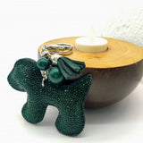 Shiny Dog Keychain with Pearls for Stylish Women