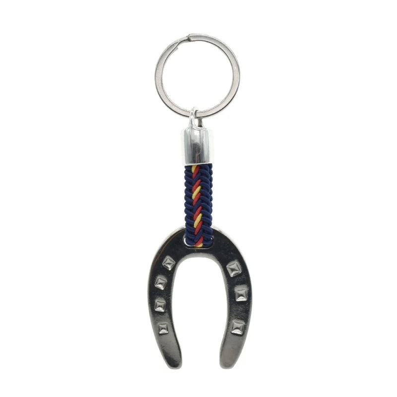 Lucky Charm Keychain Spain Flag Horse Shoe Gift Men Women