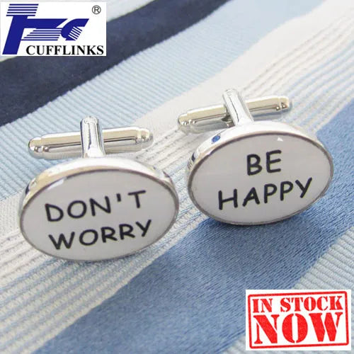 BE HAPPY Career Cufflink Cuff Link - 2 Pairs