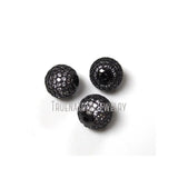 10Pcs Clear CZ Micro Inserts Gunmetal Plated Round Beads