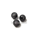 10Pcs Clear CZ Micro Inserts Gunmetal Plated Round Beads