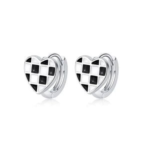 BE3 Zircon Hoop Earrings 925 Sterling Silver Circle Huggie Earring