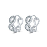 BE3 Zircon Hoop Earrings 925 Sterling Silver Circle Huggie Earring
