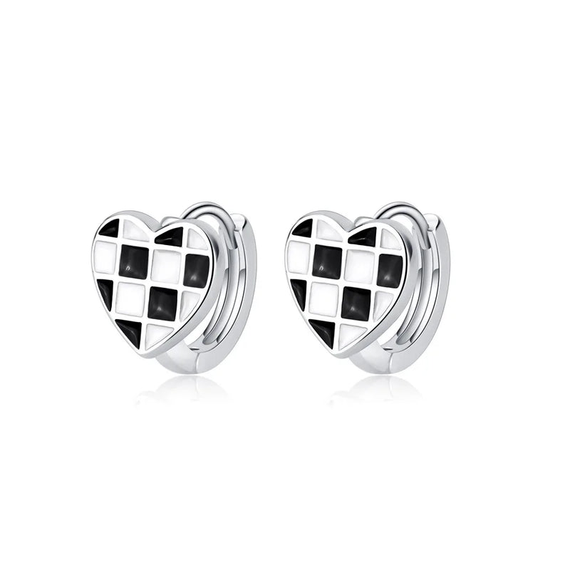 BE3 Zircon Hoop Earrings 925 Sterling Silver Circle Huggie Earring