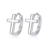 BE3 Zircon Hoop Earrings 925 Sterling Silver Circle Huggie Earring