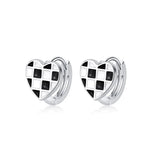 BE3 Zircon Hoop Earrings 925 Sterling Silver Circle Huggie Earring