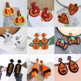 Halloween Seed Bead Earrings - Ghost/Jack-O-Lantern/Pumpkin/Turkey Ma...